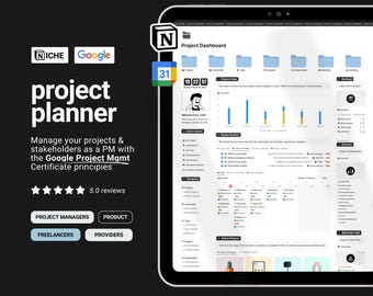 All-in-One Notion Project Management Dashboard | Project Tracker, Task Tracker & Work Planner | All-in-One Business Notion Template