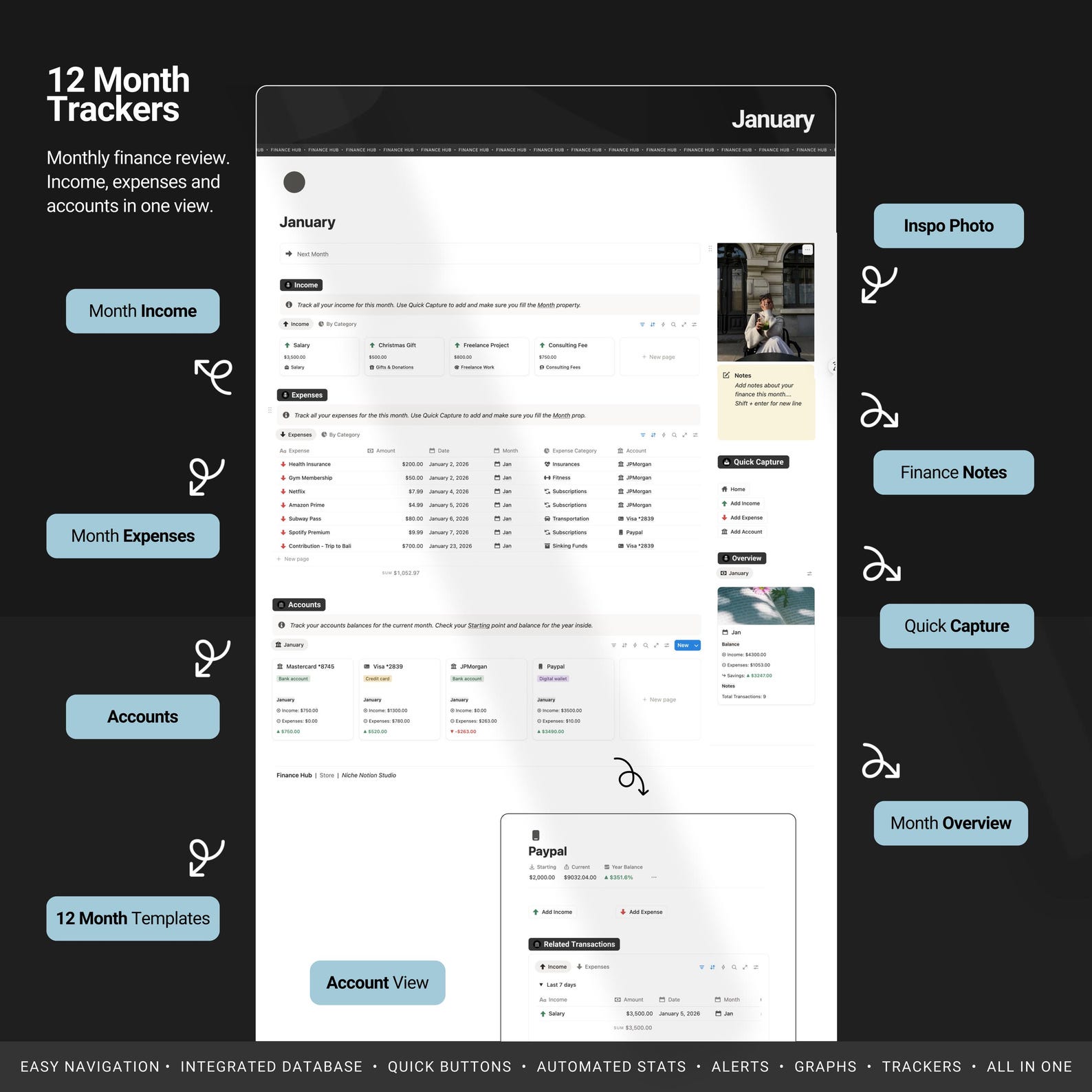 Notion Finance Planner Template | Personal Finance Tracker & Budget ...