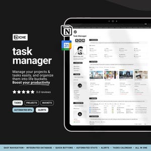 Könnte beinhalten: Ein Screenshot einer Aufgabenverwaltungs-App mit einem dunklen Hintergrund und einer hellgrauen Oberfläche. Die App verfügt über einen Kalender, eine Aufgabenliste und eine Projektübersicht. Die App soll Benutzern helfen, ihre Zeit zu verwalten und organisiert zu bleiben.