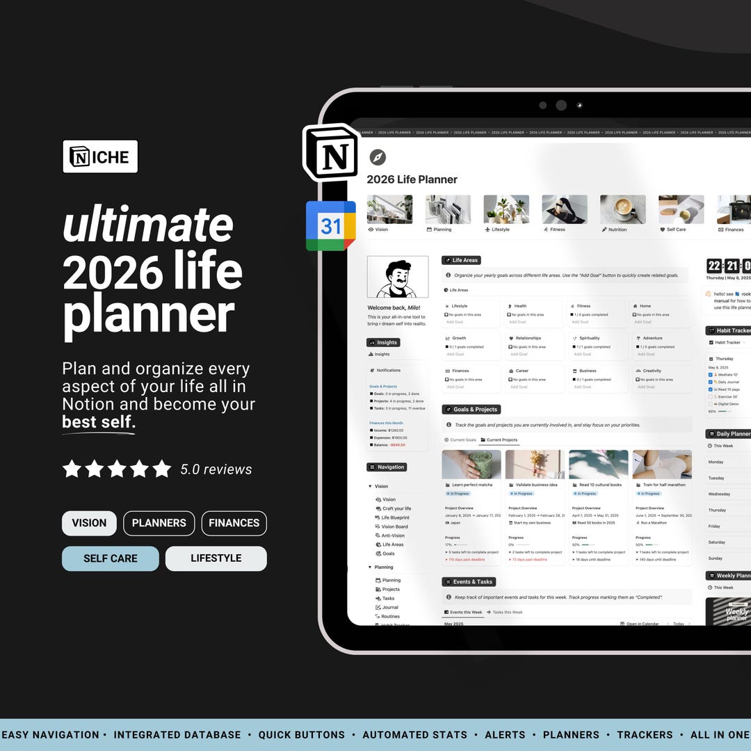 2026 Notion Life Planner | All-in-one Notion Template | Notion Planner ...