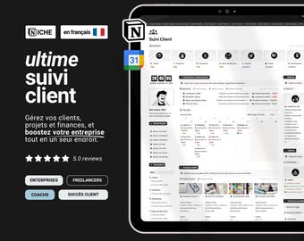 French Modèle Notion CRM Suivi Client | Gestion de Projets et Factures | Planner Notion pour Enterprise et Entrepreneurs | Client Tracker