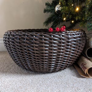 Outdoor Pflanztopf, handgeflochtener Korb, Rattan Gartendeko, Rattan Blumentopf, Geschenk für Gartenliebhaber, 12 Liter