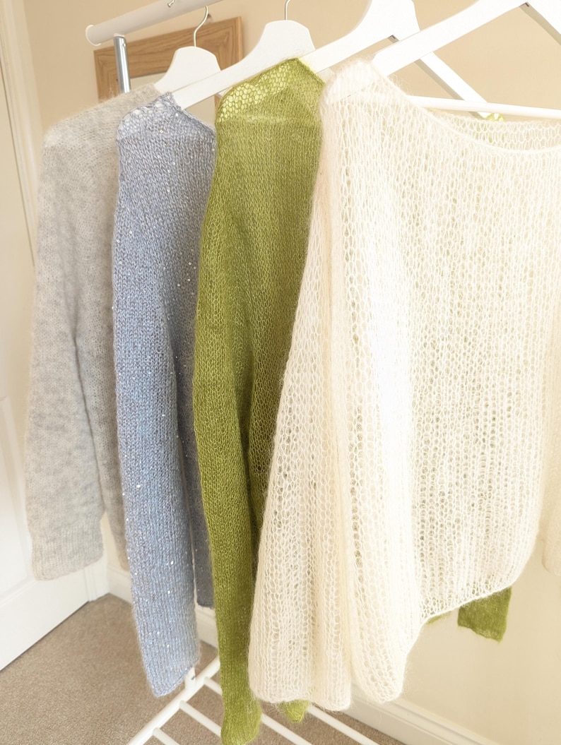 Luxurious Silk-Kid-Mohair Sweater: Boat Neck, Long Sleeves, Straight Fit image 9