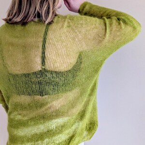 Luxurious Silk-Kid-Mohair Sweater: Boat Neck, Long Sleeves, Straight Fit image 2