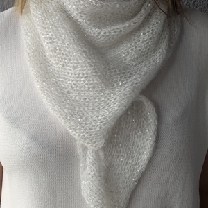 Skimrande mohair- och sidenhalsduk, lätt halsduk-bactus med paljetter