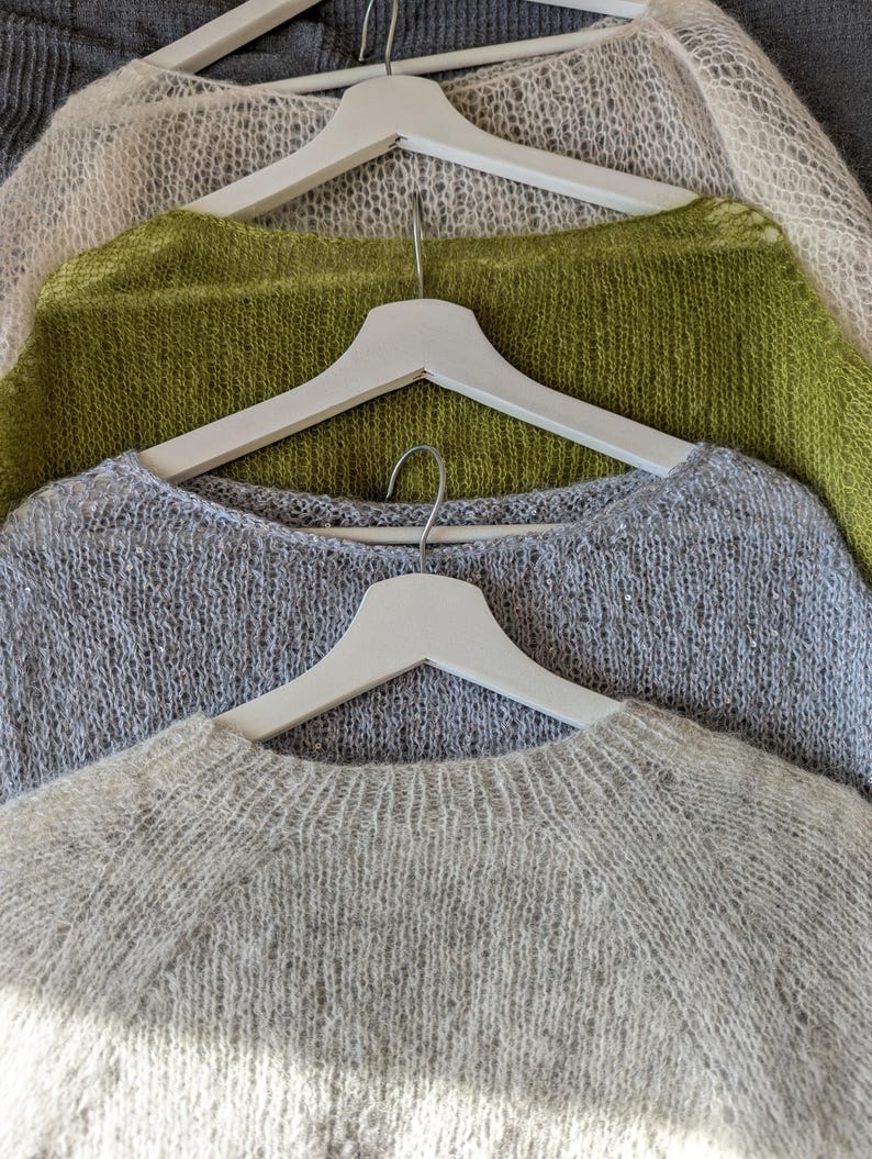 Luxurious Silk-Kid-Mohair Sweater: Boat Neck, Long Sleeves, Straight Fit image 10