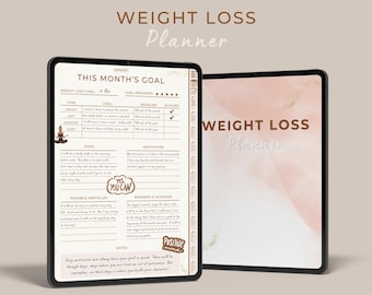 Weight Loss Journal, Digital Planner, GoodNotes Planner, iPad Planner, Fitness Planner, Workout Planner, Meal Planner, Weight Tracker