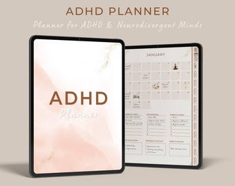 ADHD Digital Planner, ADHD Planner, Daily Planner, Weekly Planner, Monthly Planner, GoodNotes Planner, iPad Planner