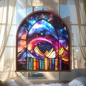 Night Suncatcher Ornament, Fantasy Book Decor, Night Cour Acrylic Window Hanging, Mini Book Home Decor