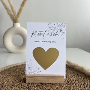Rubbelkarte „Rubbel mich… wenn du traurig bist!“ | Emotionale Überraschung | Gutschein Karte | Geschenk für Partner, Freundin, Familie