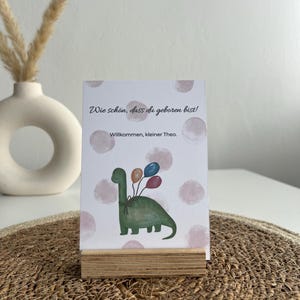 Karte zur Geburt personalisiert mit süßen Motiven