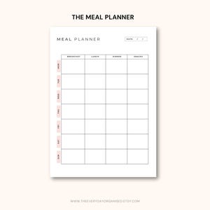 Printable Meal Planner, Weekly Meal Planner PDF, Grocery List Planner, Family Meal Planner, Instant Download Meal Planner, Food Planner image 3