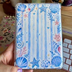 Seashells Kindle Insert,Kobo Insert Summer Vibe, Sardine Sticker Gift (Clear Case)