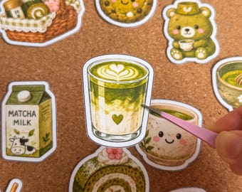 Matcha Lover  Stickers  Pack,12 Pieces,Die Cut Big Stickers for Journal,Stationery