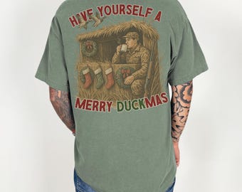 Merry Duckmas Shirt: Vintage Hunter Christmas Tee