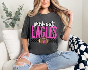 Breast Cancer Awareness Shirt Eagles Pink Out Football Tee Game Day Support Gift