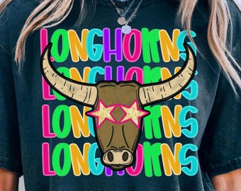 Longhorns Leopard Football Tee: Game Day Comfort Colors Shirt