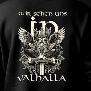 Viking Valhalla Hoodie, Odin, Ravens, Norse Mythology, Viking Clothing