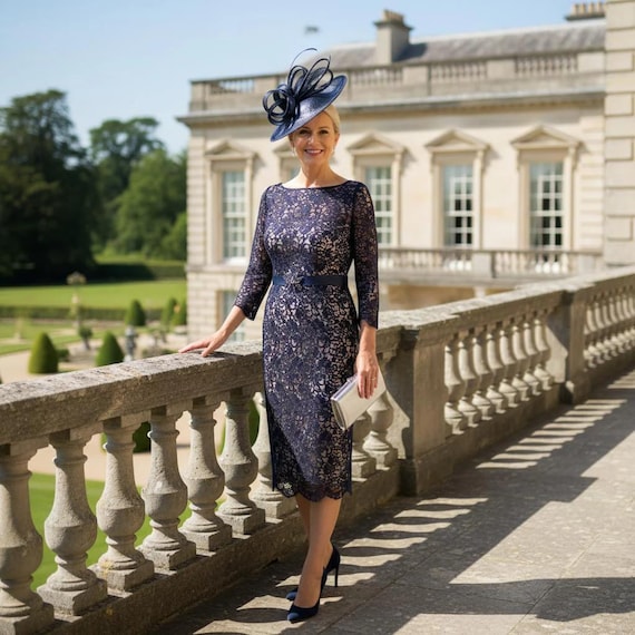 Veni Infantino Dress Navy 991112 Mother of the Bride / Groom UK Size 10 Veni Infantino Dress Navy 991112 Mother of the Bride / Groom UK Size 10