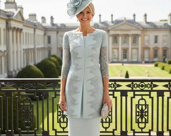 Couture Club Dress & Jacket Mint 4G264 Mother of the Bride / Groom UK Size 12