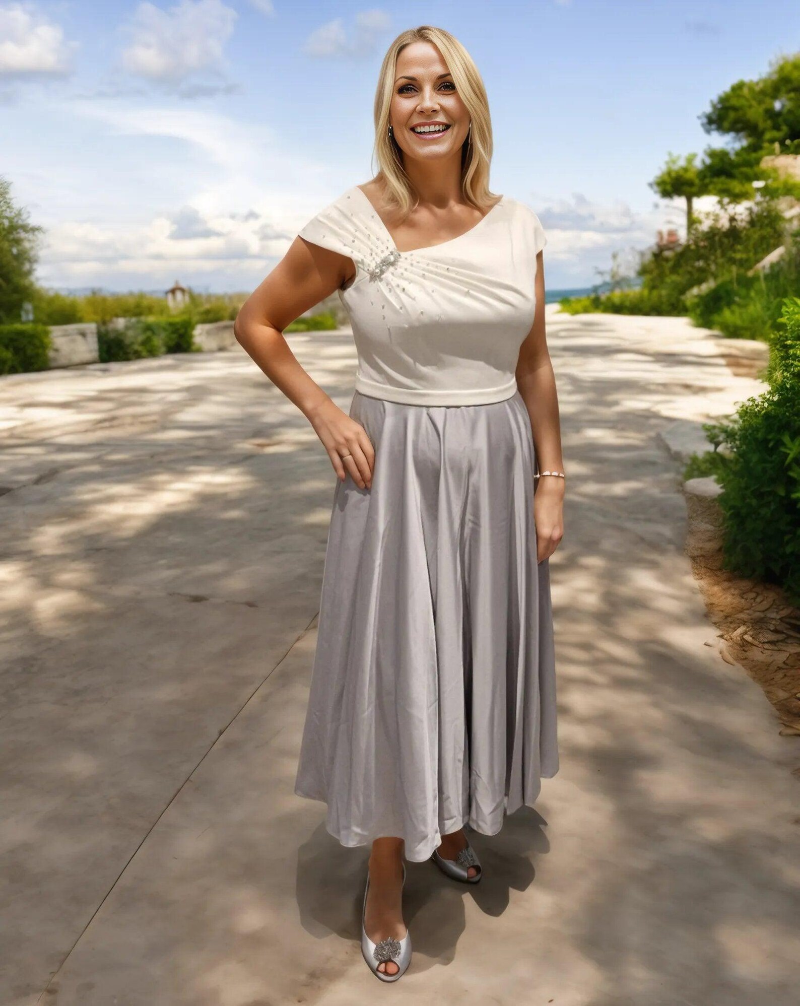 John Charles Dress Silver 27009A