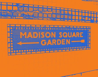 Madison Square Garden Subway Sign (Knicks OR Rangers) 8x10 inches.