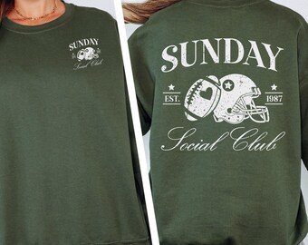 Sunday Social Club Sweatshirt, Football Game Day, Retro Football Mom Sweatshirt, Sports Fan Sweatshirt, Cute Fall Apparel, Vintage Inspired