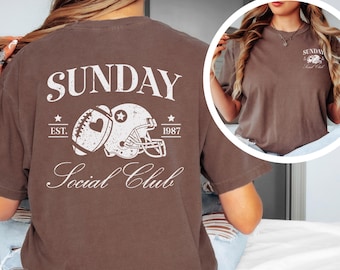 Sunday Social Club Shirt, Football Game Day, Retro Football Mom Shirt, Sports Fan Graphic Tee, Cute Fall Apparel, Vintage Inspired Shirt