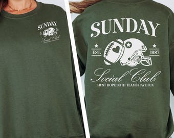 Football Sunday Sweatshirt, Sunday Social Club Sweatshirt, Game Day Crewneck, Football Tailgate Sweatshirt, Sports Fan Sweatshirt