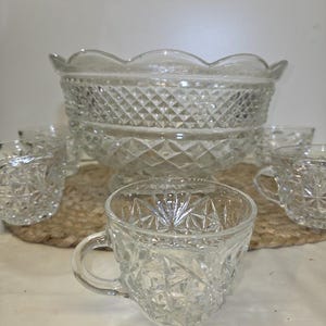 Punch Bowl Set Anchor Hocking Arlington - Etsy