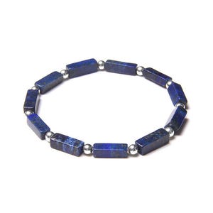 Lapis Lazuli Rectangular Gemstone Bracelet – Architectural Line Collection