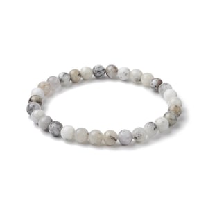 African Opal Bead Stretch Bracelet: Round Gemstone, Stackable