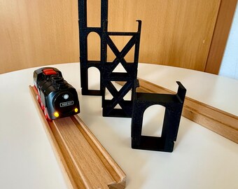 Tutti i tipi di accessori per binari in legno Parti per