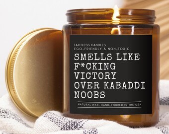 Funny kabaddi candle, Smells like f*cking victory over kabaddi noobs gift for her or him,  kabaddi themed trophy, coach present