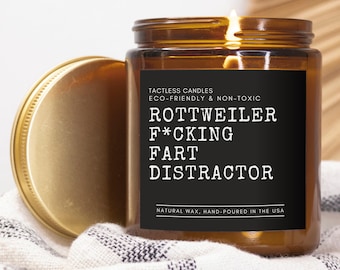 Vela de rottweiler, distraedor de pedos de rottweiler, regalo para amantes de las mascotas, regalo para dueños de perros, mamás peluda, regalo para cachorros nuevos, llama hipnótica ASMR