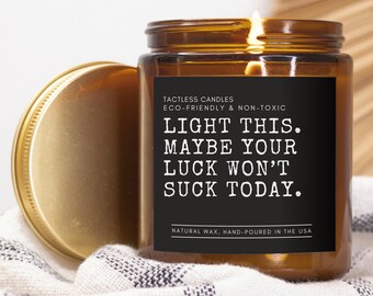Tarot Candle, Light this. Maybe your luck wont suck today. Its Tarot not Tarrot, Spirit sound, Tarot Gift, Relaxing Meditation Present