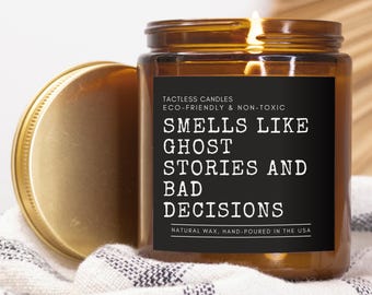 Ghost Hunting Candle, Smells like ghost stories and bad decisions, Paranormal stories gift, Spirit sound, Ouija board, Cursed present