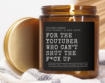 Vela de Youtuber Para el youtuber que no puede callarse la p*ta boca Regalo para influencers, emprendedores online, trabajo desde casa Regalo de YouTube