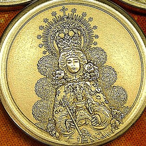 5 Cartes de profondeur d'images traditionnelles sévillanes. Semaine Sainte Rocío Marie Auxiliatrice. Bas-reliefs laser Bois Métal Ardoise
