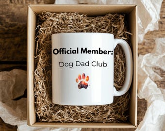 Official member: dad dog club Funny Fathers Day Gift for Him, Coffee Lover Dad Mug, Sarcastic Dad Quote Cup,
