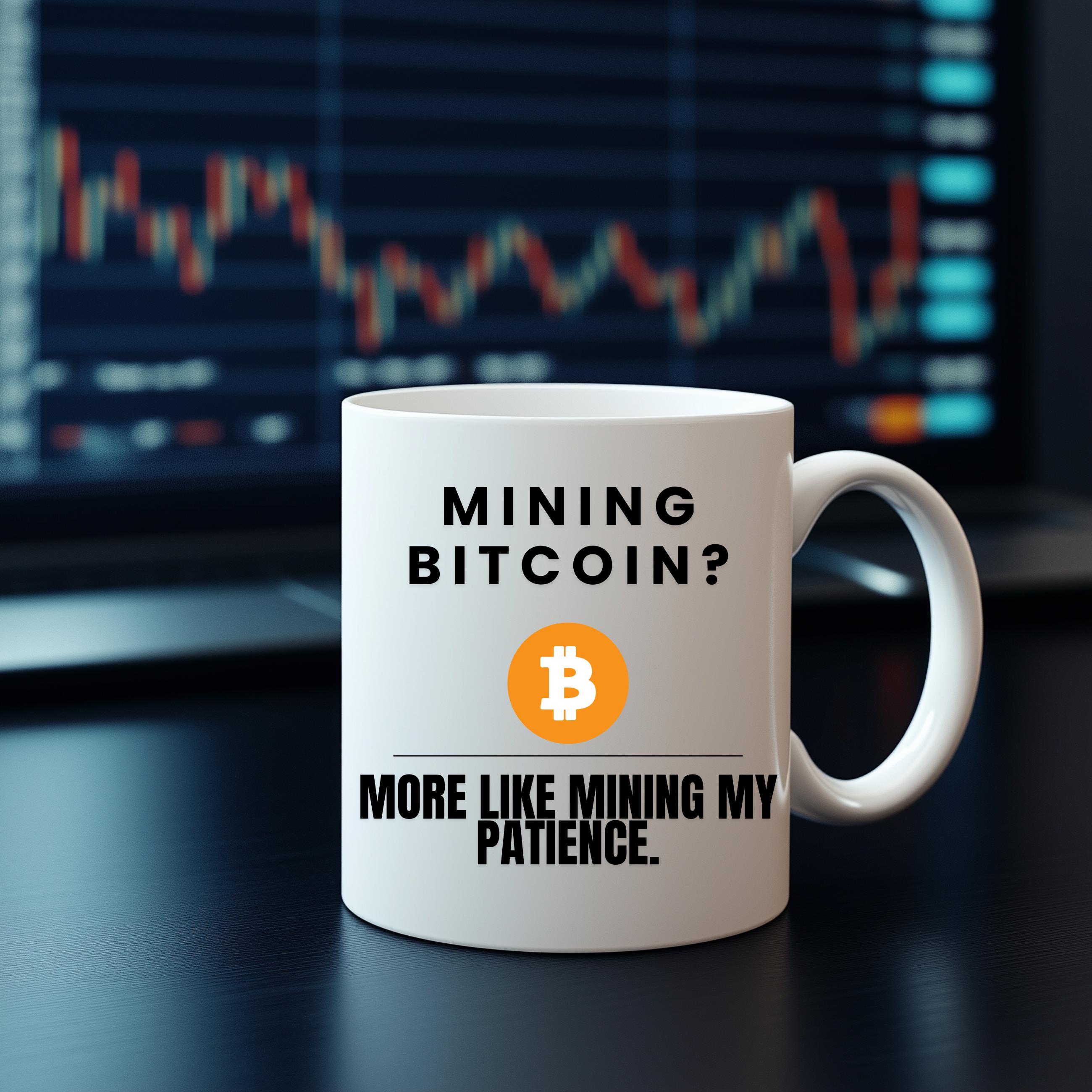 ビットコインのマイニング？むしろ忍耐のマイニングのようなもの - 暗号通貨トレーダーマグ - 彼または彼女への暗号通貨取引ギフト - ビットコインマグ  - イーサリアムマグ - 楽しいギフト - Etsy 日本