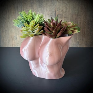 Maceta con forma femenina: Jarrón con cuerpo impreso en 3D, decoración atrevida para el hogar