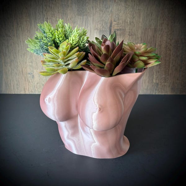 Jardinière en forme de femme : vase pour le corps imprimé en 3D, décoration intérieure coquine