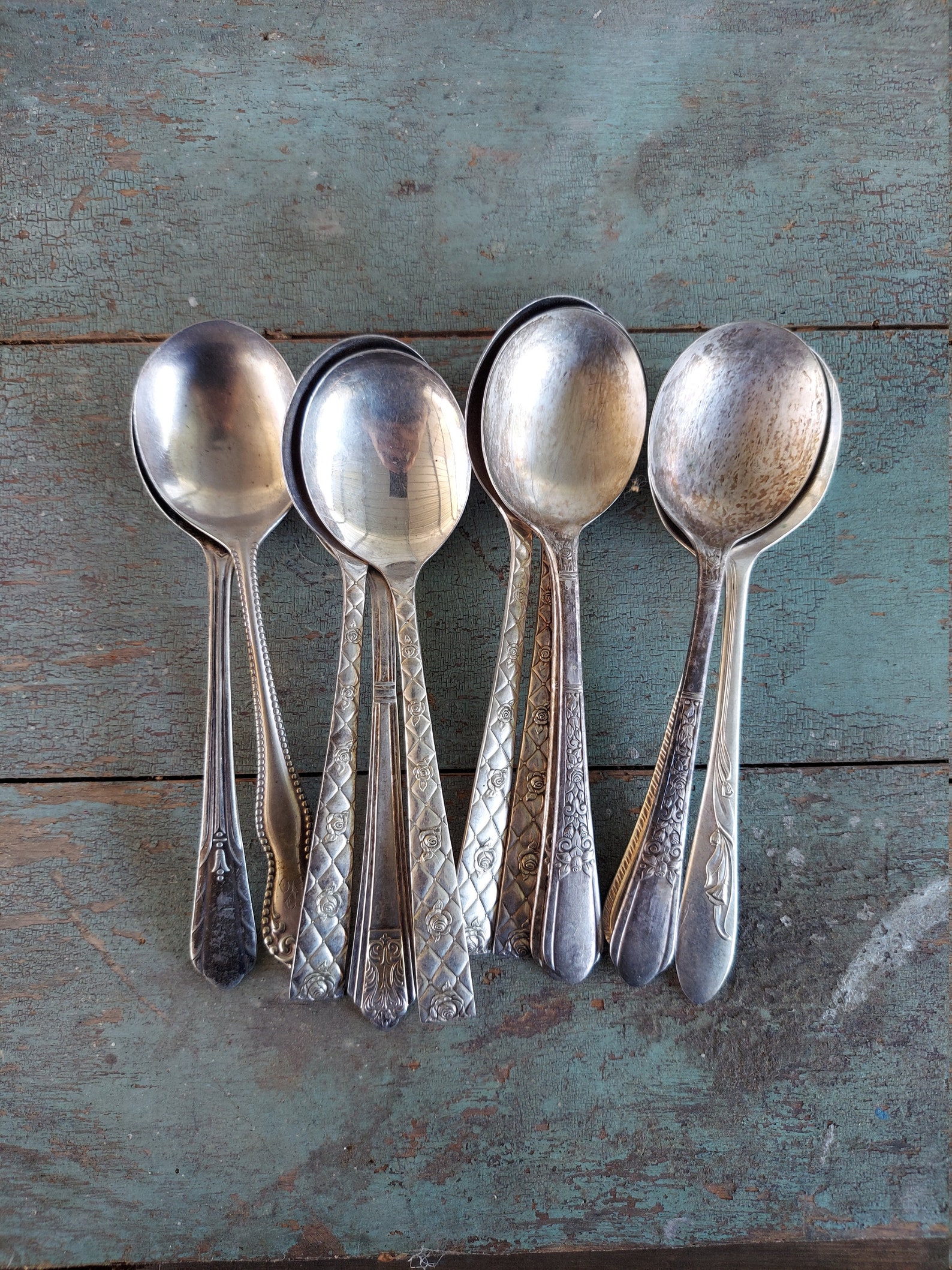 Vintage Silver Soup Spoons Gumbo Spoons Lot of 12 Silver Etsy