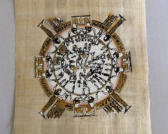 Glow in Dark Zodiac Papyrus Art: Egyptian Decor