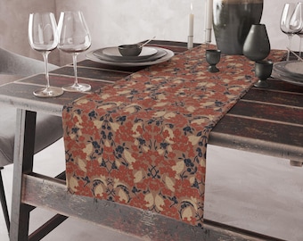 Caminho de mesa rústico floral de outono – Feito à mão pela Orange – Decoração de outono, 28 tamanhos
