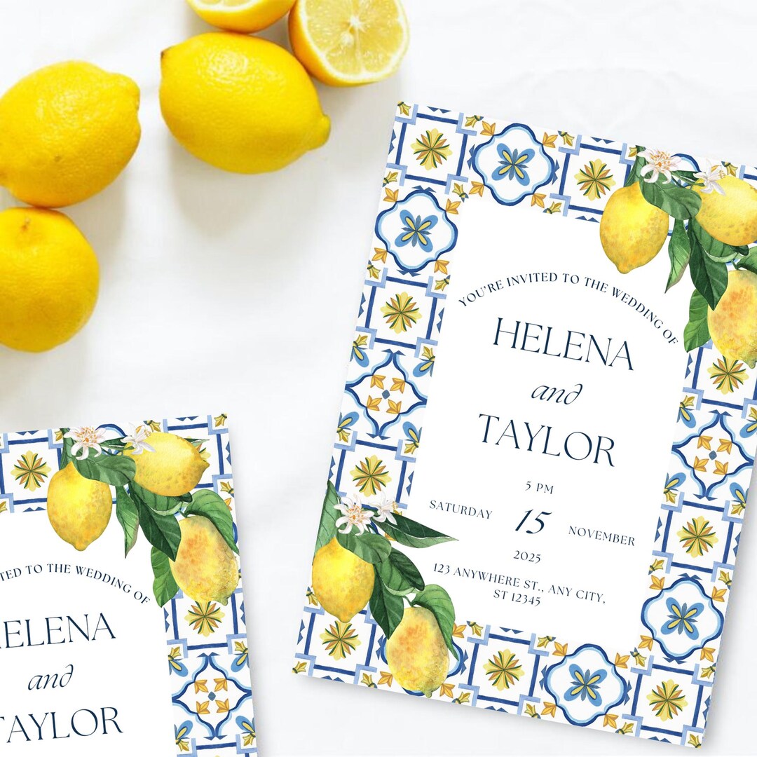 Italian Wedding Invitation Template - Editable Digital Download for ...