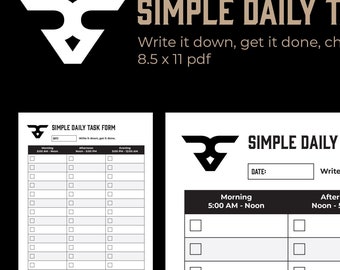 Digital Daily Task Planner - Daily to do List - Daily Task Tracker- Downloadable Form