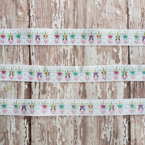 Happy Colorful Unicorns Fold Over Elastic, 5/8&quot;