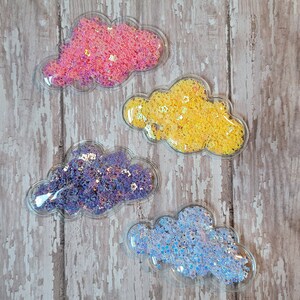 Large Cloud Confetti Shaker * Four Iridescent Color Options * Open Star Confetti * Clips * Jewelry * Bows * Hardware/Clips NOT Included